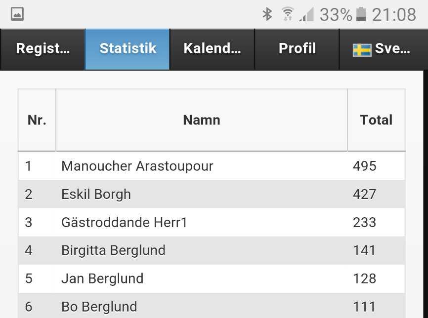 Figur 29: Statistiksidan från mobil-gränssnittet 2.