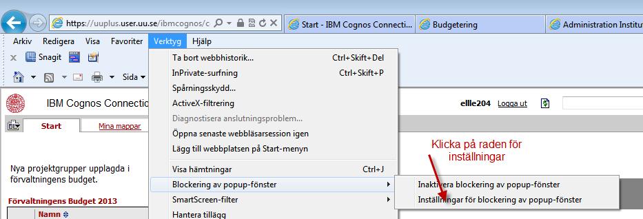 Problem att få budgetrapporter till Excel Om man har Office 2010 i kombination med Internet Explorer 9 har man troligtvis problem med att exportera budgetrapporter till Excel.