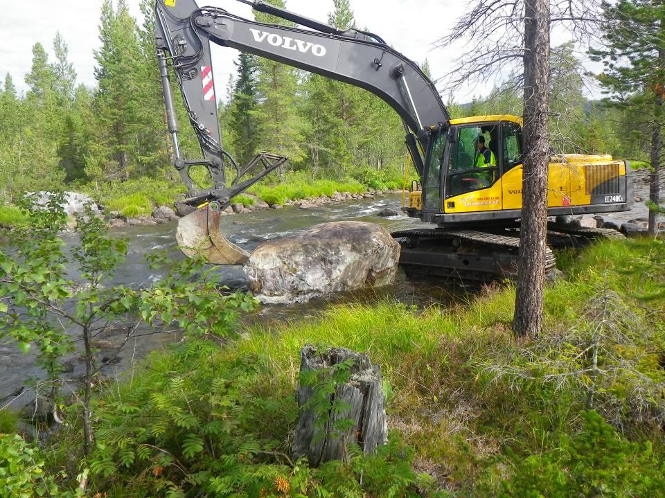 Återställning 2015 = generell naturvård - Allt material läggs ut; sprängda strukturer ersätts med material från omkringliggande terräng -Arbetet skall genomsyras av naturlighet; befintliga naturliga