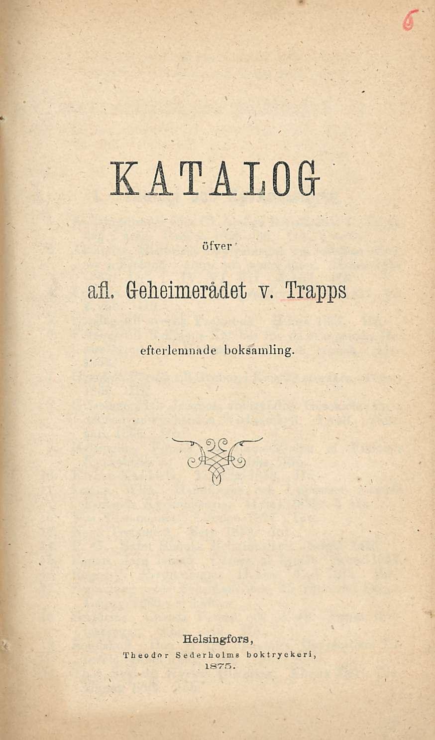 KATALO& öfver afl. G-elieimerädet v.