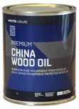 MASTER PREMIUM / CHINA WOOD OIL Träolja för väderskyddsbehandling av såväl nytt som tidigare impregnerat trä, även för exotiska träslag med fet yta.