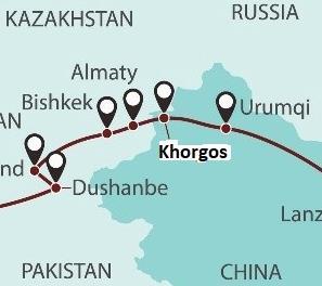 Sydostasien och Södra Asien till de större hamnarna i Pakistan och Indonesien för att sedan fortsätta upp till Turkiet och Europa. Dessa korridorer samverkar med varandra genom mindre järnvägslinjer.