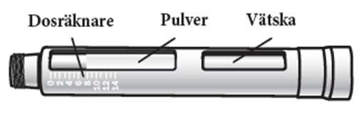 Cylinderampull Natpar cylinderampull innehåller läkemedelspulver och vätska att blanda pulvret med.