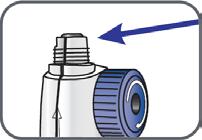 Skruva fast Natpar cylinderampullen medurs på blandningsenheten. Pennålen måste sitta fast ordentligt. 7.