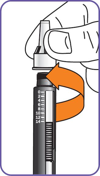 Fästa en ny nål: Ta bort skyddspappret från det yttre nålskyddet. Håll pennan upprätt i ett stadigt grepp.