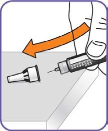 17. Dra nålen rakt ut från låret. Det är normalt att 1 eller 2 droppar vätska ses vid nålen under detta steg.