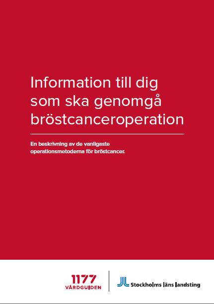 Exempel: En broschyr med fördjupande information till den som ska genomgå en bröstcanceroperation