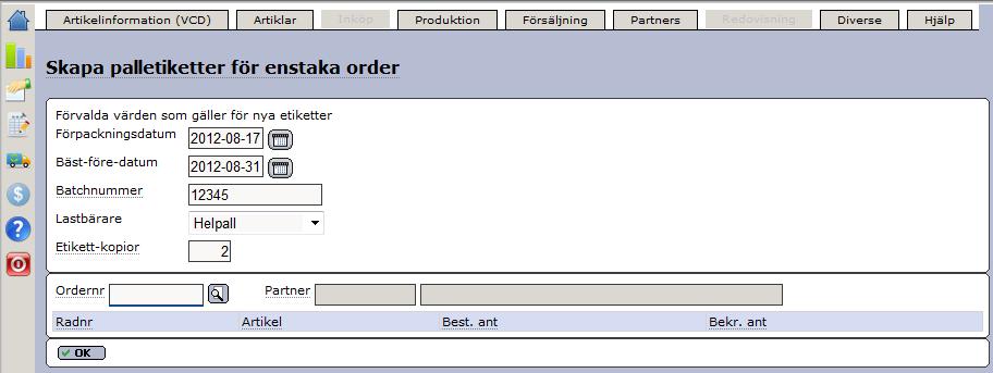 Senast Uppdaterad: 12-10-08 Exder Åhléns Grossist Sida 12 av 24 3.6 Plocklista 3.6.1 Plocklista För att enkelt lista era order som ska plockas kan ni titta på menyn Försäljning Plocklista.