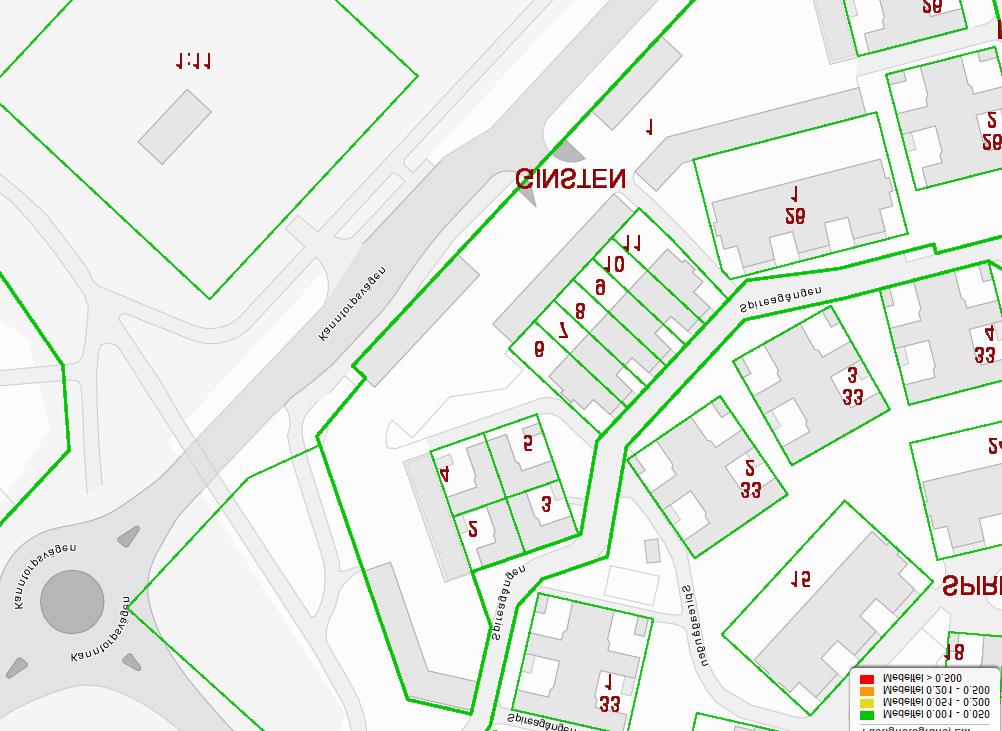 G7 25.23 G6 Kommunens gräns Fastighet: GINSTEN 1 Fastighet: SPIREAN 6.10 3.47 4.94 Spireagången 27 8.00 3.00 4.