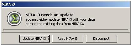 3. Välj Update Target för att skicka i3d-filen i din PC till NIRA i3+. Detta kan ta upp till ett par minuter.