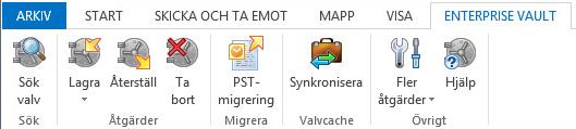 Kapitel 3 Enterprise Vault-alternativ och brevlådeikoner Kapitlet innehåller följande avsnitt: Enterprise Vault-alternativ i Outlooks menyfliksområde Enterprise Vault-sidan i Outlook Backstage-vyn