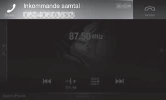 Om ett lösenord med 4 eller 6 tecken visas på denna enhet, mata då in lösenordet på den Bluetoothkompatibla enheten.