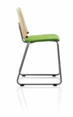 OT0017 THE STACKABLE GRIP CHAIR IS VERY APPROPRIATE FOR USES OUTSIDE THE CLASSROOM, TOO. CHOOSE THE UPHOLSTERED GRIP FOR THE AUDITORIUM AND THE LAMINATE-SURFACED SEAT FOR THE CAFETERIA.