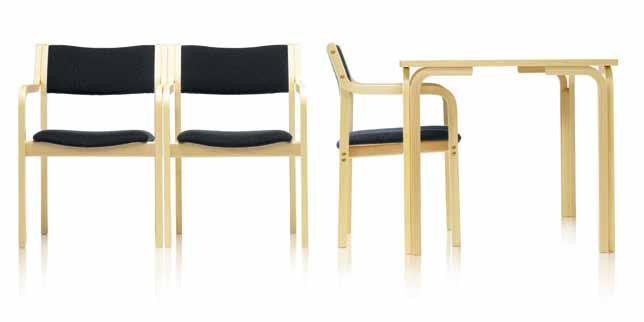 The Kari series is form-pressed birch of beech veneer, with