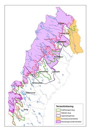 Kartor över administrativa gränser av betydelse för skogsbruk och rennäring. Bilaga 4 Nedanstående kartor är hämtade från Skogsstyrelsens rapport 2007-10-19.