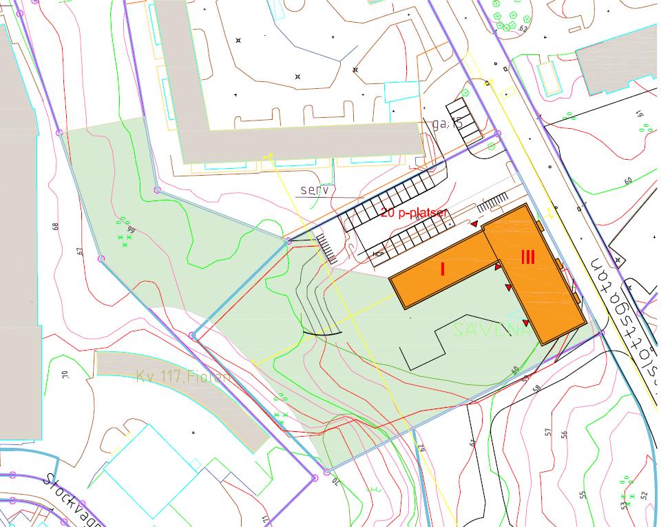 Område D Förskola, möjlighet för bostäder Illustrationsplan område D, PE arkitekter (Bild justeras inför granskningsutskick.