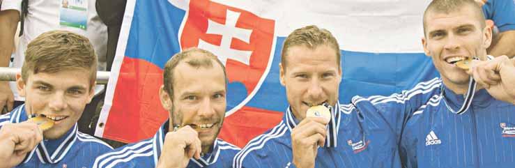 FOTO TASR/MARTIN BAUMANN Náš štvorkajak šokujúco najrýchlejší! Obrovský a nečakaný úspech! Slovenský dvojgeneračný štvorkajak v zostave Denis Myšák (nar. 30. 11. 1995 v Bojniciach), Erik Vlček (29.