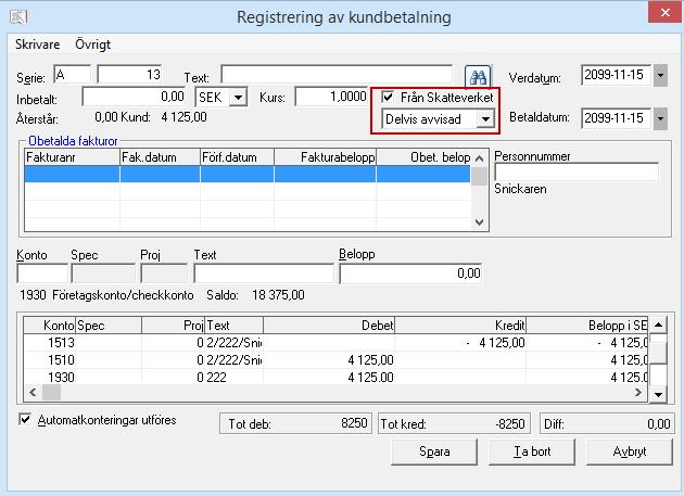 avvisad och söker fram personnumret och eventuellt ansökningsnummer, ändrar till det