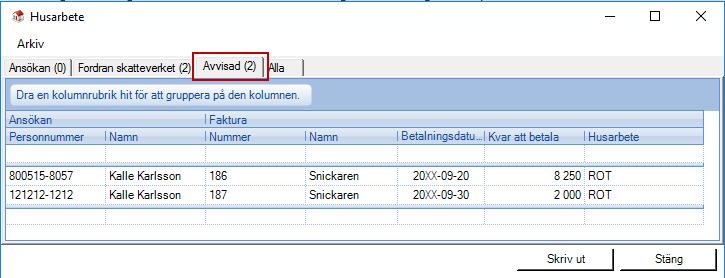 kundfordringskonto för delad faktura du har valt i företagsinställningarna.