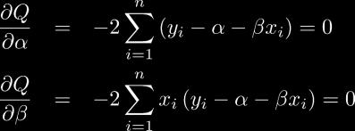 ҧ ҧ 2018-10-04 Att hitta den bästa regressionslinjen Q α, β = i ε i 2 = y i α β x 2 i Min i partiella deriveringar måsta vara noll linjära ekvationer för α och