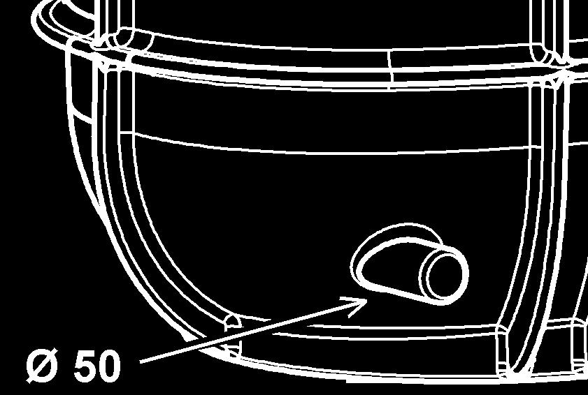 3 Anslutning avluftningsledning Anslut avluftningsledningen (rörsystem Ø 75 med tätade insticksmuff) på behållarstutsarna Ø 75 (fig. 12). Såga av slutet på stutsen 30 mm.