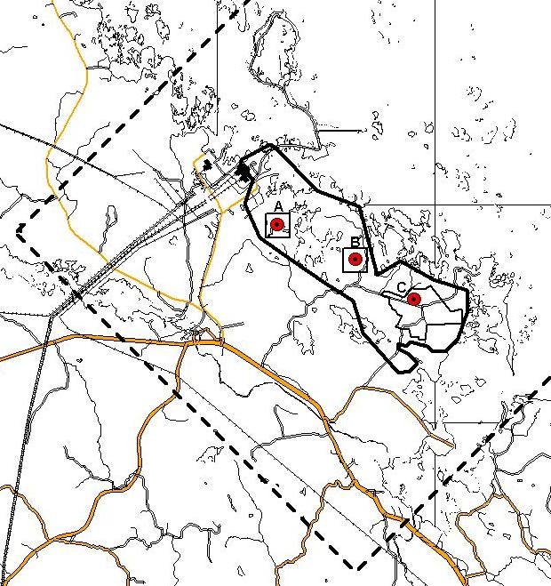 Figur 1. Översiktskarta över undersökningsområdet i Forsmark.