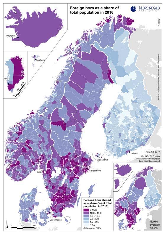 kommuner 1995 Andel utlandsfödda i