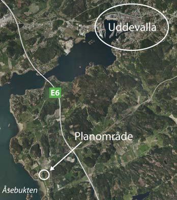 4 Planområdet Läge, areal och avgränsning Planområdet ligger inom området Fräknestranden mellan Uddevalla och Ljungskile.
