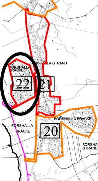 23 Planförslag: För att undvika att byggnader placeras i bullerstörda lägen prickas mark på delar av fyra fastigheter intill väg 675. På så kallad prickmark får inga byggnader uppföras.