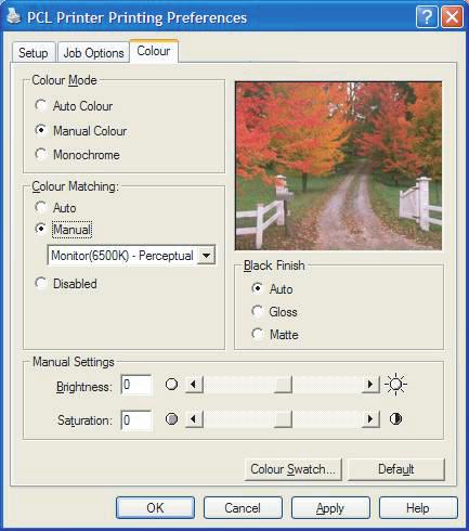 ANVÄNDA FÄRGPROV Med funktionen för utskrift av färgprov kan du skriva ut tabeller med färgprover. Under varje färgprov anges motsvarande RGBvärden (Rött, Grönt, Blått).