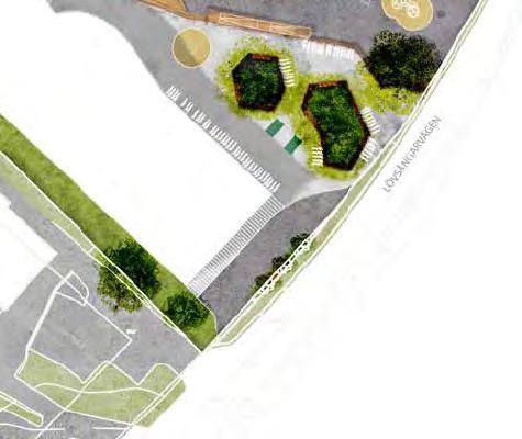 46 (63) Lövsångarvägen Förslag på möjlig angöring till skolan Parkering Cykelparkering Området är beläget i parkeringsprogrammets utpekade zon C.