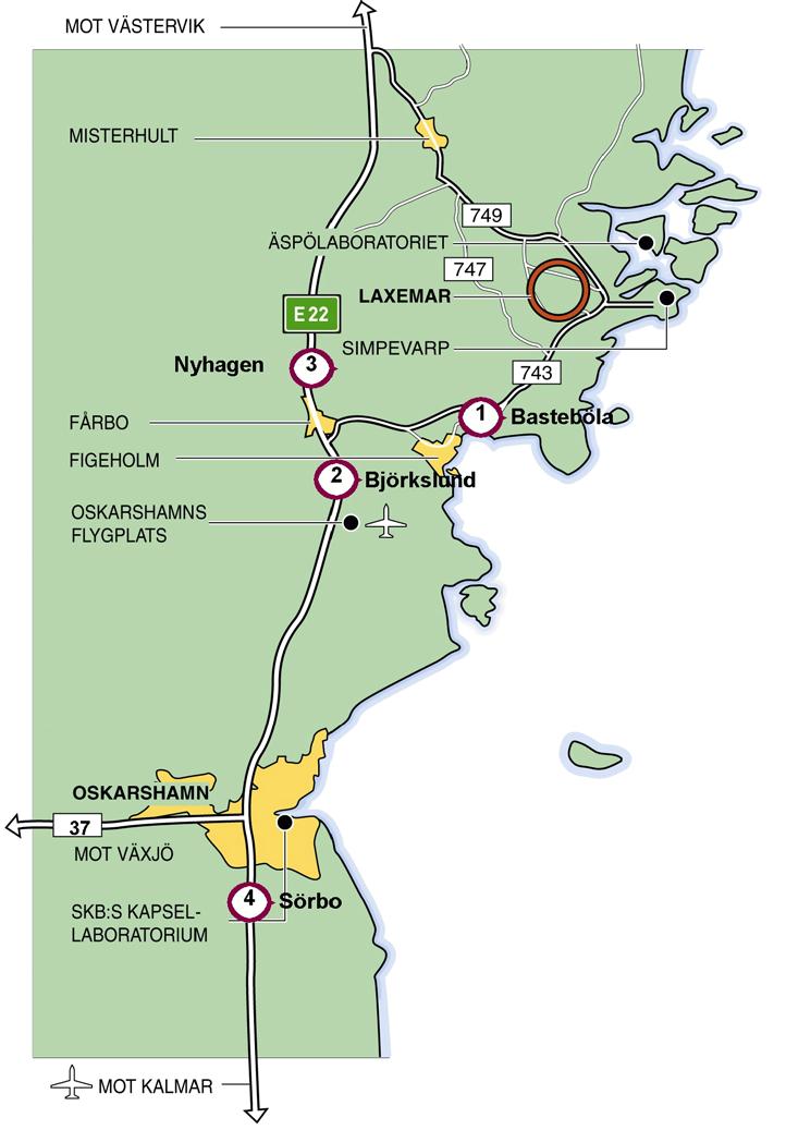 Figur 22. Valda vägavsnitt för redovisning av dagen trafikflöden och bedömning av framtida trafikflöden. 7.3.