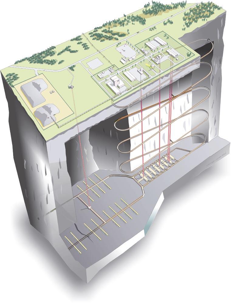 Driftområde Bergupplag Ramp Skipschakt Hisschakt Deponeringsområden Frånluftsschakt Centralområde Ventilationsstation Ventilationsschakt Transporttunnel Stamtunnel Deponeringstunnel Figur 4.