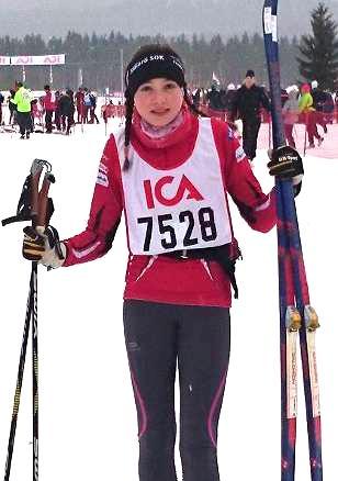 Tjejskidan 2015-01-24 D 21, 12km: 1. Malin Börjesjö, Sundbybergs IK, 39:30, 9. Åsa Larson, 45:56, 16. Kristina Johnsen, 48:24, 39. Mia Hedelius, 54:49 D 21 Motion, 12km: 1.