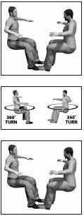 Bilaga D VFS-2 Tävlingspool Block Sekvenser 1. Sit Foot-to-Knee Turn 2. Sit Foot-to-Knee Flip 1. Med båda hopparna i sittposition ska en Foot-to-Knee dockning utföras. 1. Med båda hopparna i sittposition ska en Foot-to-Knee dockning utföras. Inter.