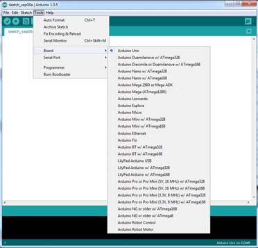 Programmeringsmiljö Program eller kod för Arduino kallas en Sketch Programmering i C/C++ Genom att använda olika bibliotek så tas en del av komplexiteten bort och ett mycket enklare