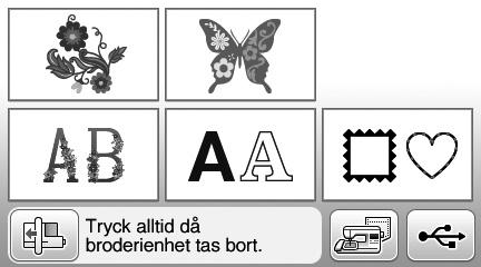 Välj rodermönster Välj rodermönster Informtion om upphovsrätt Tryk på oh tryk därefter på. De mönster som finns lgrde i symskinen är endst vsedd för privt ruk.
