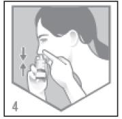 Att rengöra nässprayen: Ta av skyddshatten och munstycket (bild 6).