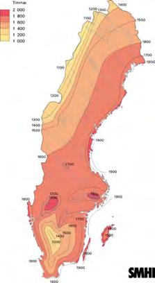 SVERIGE OCH SOLEN Normal globalstrålning under ett år