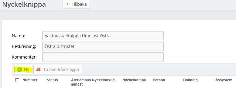 2.1.4. Nyckelknippor I Pondus Pro har man möjlighet att skapa nyckelknippor som sedan kan lånas ut. Börja med att gå till nyckelöversikten och klicka på knappen Redigera knippor.