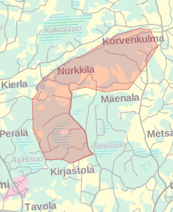 Avlyst område Det avlysta området syns på denna länk. Ett avlångt, rätt stort område, TC i sydöstra delen av det avlysta området.