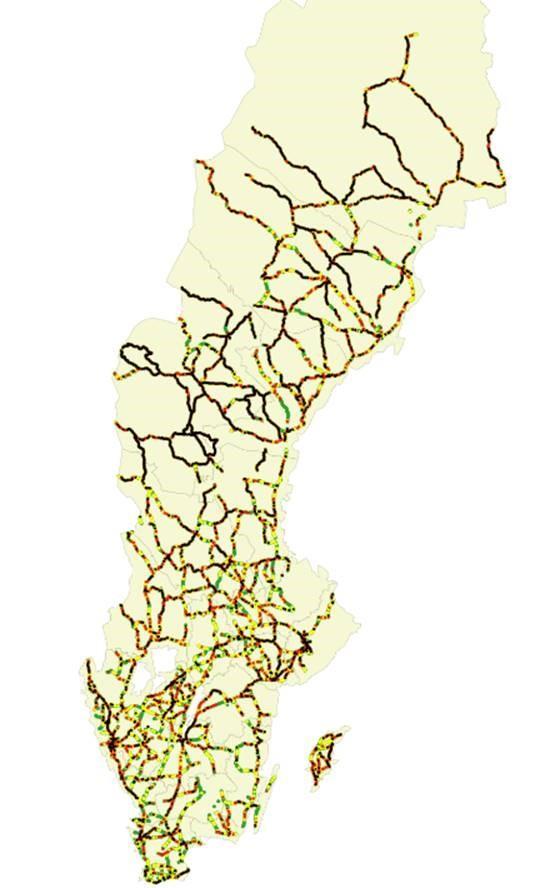 Resultat Sammanlagt har 8 650 mil körts på det svenska vägnätet med undersökningsverktyget.