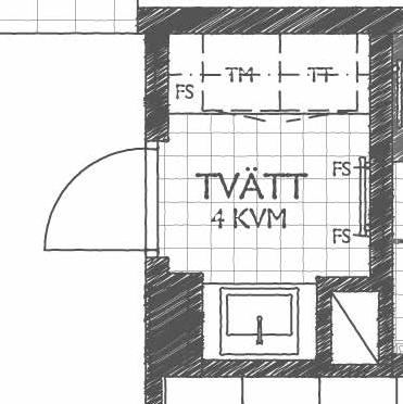 RUM FÖR RUM TVÄTT Så skönt med separat tvättdel! Gott om plats och tvättutrustning av hög kvalitet gör arbetet lättsamt.