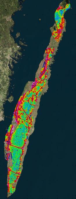 SkyTEM Öland 4000 linje-km (120 000 sonderingar) 800 km 2 (60%) 3D data ned till 200m
