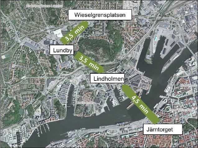 4.5 Linbana Centrum 4.5.1 Beskrivning av åtgärden Göteborgs Stad planerar att bygga en första stomlinbana i Göteborg. Linbanan föreslås gå mellan Järntorget, Lindholmen, Lundby och Wieselgrensplatsen.