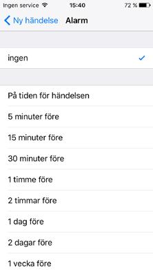 Välj ett eller flera utav alternativen bild, timer,