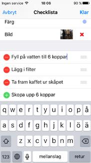 Det är även möjligt att skapa en checklista direkt i kalendern.