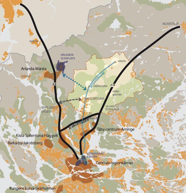 Vallentunas läge Utnyttja det