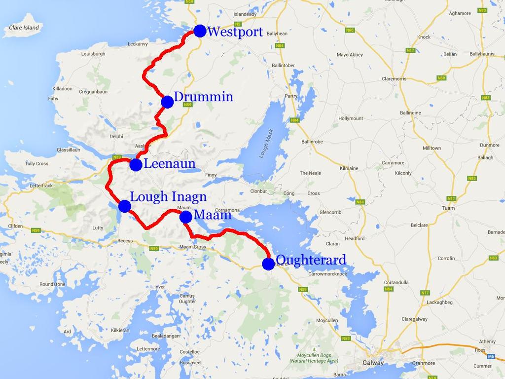 Connemara & Western Way, Oughterard - Westport, 6 nätter 7(7) Connemara & Western Way Western Way är en av Irlands 30 långdistansleder och ligger på västra Irland.