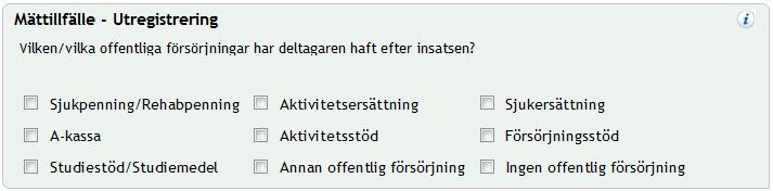 på Ja för att ta bort den felaktiga registreringen. 12.5 Mättillfälle - Utregistrering Mättillfälle Utregistrering består av två paneler.